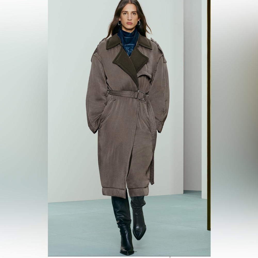 ZARA SRPLS GREEN 100% CUPRO PFFR TRNCH 11